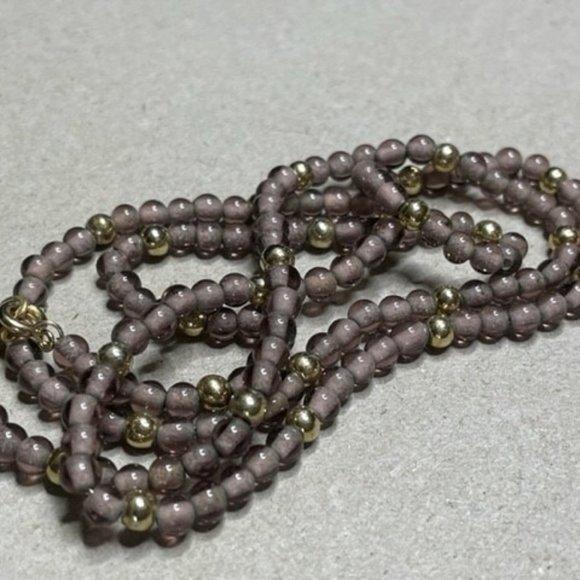 Sarah Coventry Silver Amethyst Beads with Gold Tone Beads 26" 1970's - Picture 5 of 7